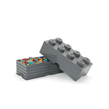 Cutie depozitare LEGO® Rectangle, gri închis imagine