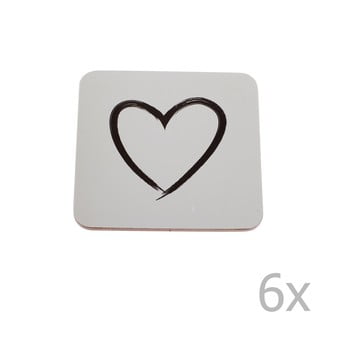 Set 6 suporturi din plută pentru cană dakls heart