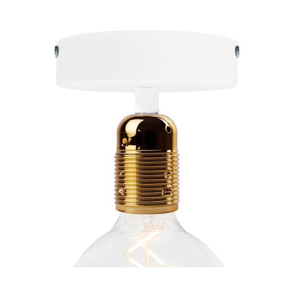 Bílé stropní svítidlo se zlatou objímkou Bulb Attack Uno Basic