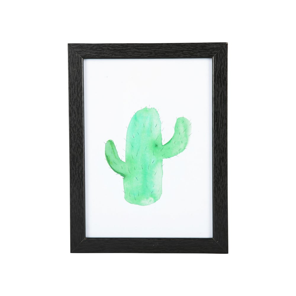 Nástěnný obraz v černém rámu PT LIVING Cactus, 13 x 18 cm