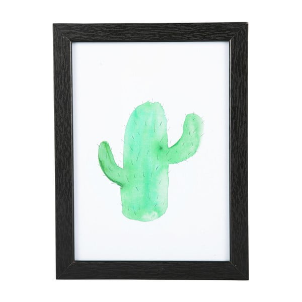 Nástěnný obraz v černém rámu PT LIVING Cactus, 13 x 18 cm