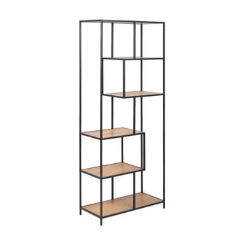 Bibliotecă actona seaford, înălțime 185 cm, maro - negru