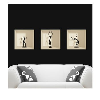 Set 3 autocolante cu efect 3d ambiance dancing figures