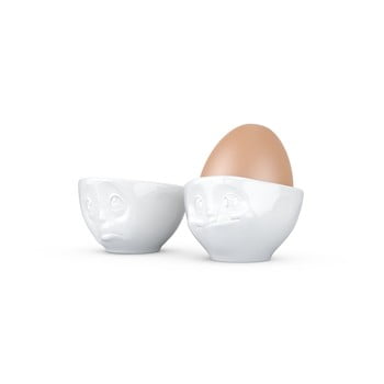 Set 2 suporturi din porțelan pentru ouă, 58products Oh Please, alb imagine