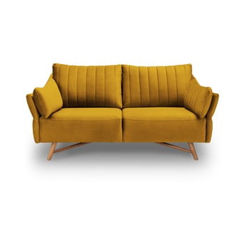 Canapea cu tapițerie de catifea interieur 86 elysée, 174 cm, galben