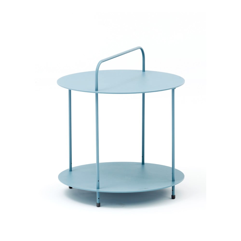 Zahradní kovový odkládací stolek v modré barvě Ezeis Plip, ø 45 cm