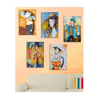 Set 5 tablouri tablo center modern woman
