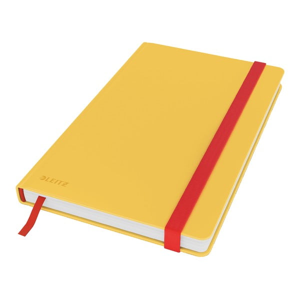 Žlutý zápisník s hebkým povrchem Leitz, 80 stran