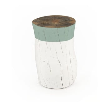 Taburet din lemn de pin surdic tronco verde jade, ø 30 cm