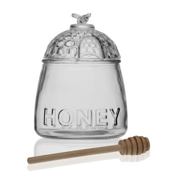 Recipient din sticlă pentru miere cu lingură Versa Honey