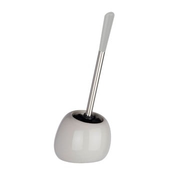 Perie cu suport din ceramică pentru toaletă wenko polaris, gri deschis