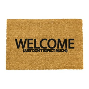 Covoraș intrare din fibre de cocos artsy doormats welcome don't expect much, 40 x 60 cm
