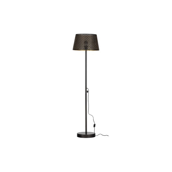 Černá stojací lampa WOOOD Kars, ø 42 cm