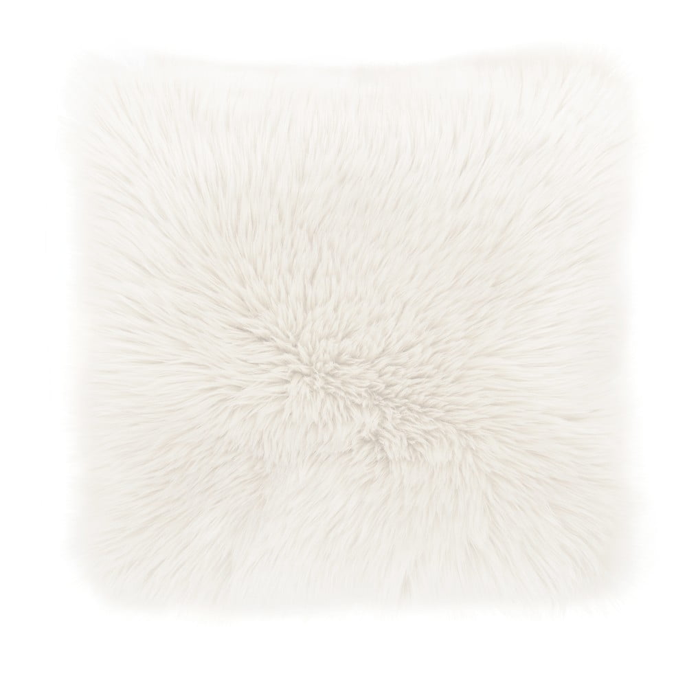 Bílý polštář Tiseco Home Studio Sheepskin, 45 x 45 cm