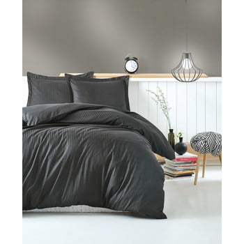 Lenjerie de pat cu husă de saltea stripe, 200 x 220 cm, gri închis