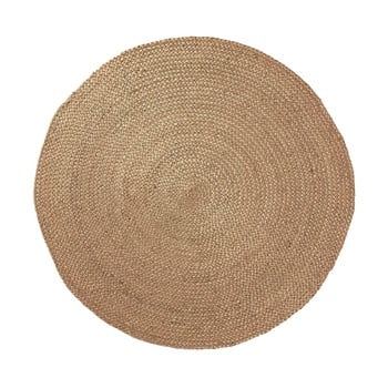 Covor din iută dip ⌀ 100 cm, culoare naturală