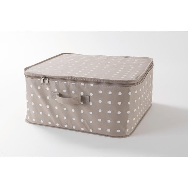 Béžový box na uložení oblečení Compactor Dots, 46 x 20,5 cm
