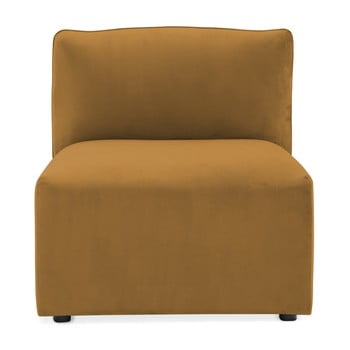 Modul de mijloc pentru canapea vivonita velvet cube, galben muștar