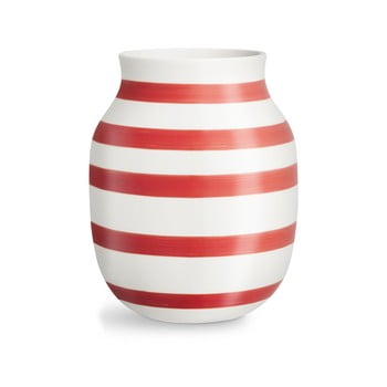 Vază din ceramică Kähler Design Omaggio, înălțime 20,5 cm, alb-roșu imagine