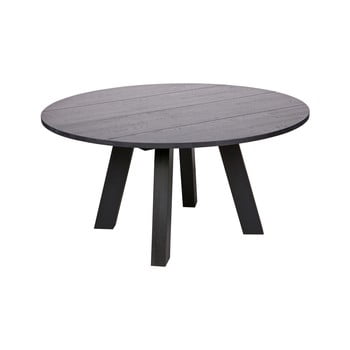 Masă din lemn de stejar woood rhonda, Ø 150 cm, negru