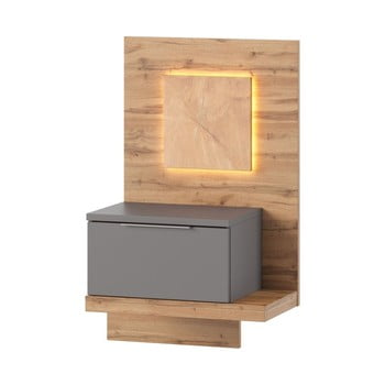 Noptieră în decor de lemn szynaka meble livorno, gri - natural, partea stângă