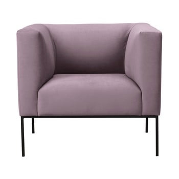 Fotoliu din catifea windsor & co sofas neptune, roz deschis