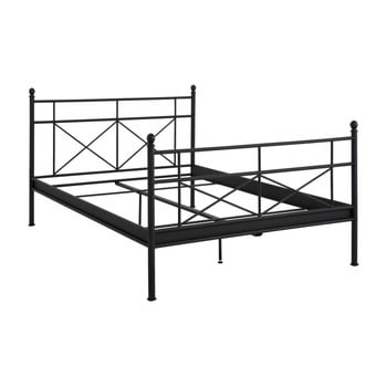Pat dublu din metal støraa tanja, 140 x 200 cm, negru