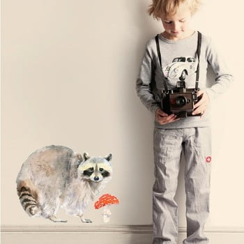 Autocolant refolosibil raccoon, 40x30 cm