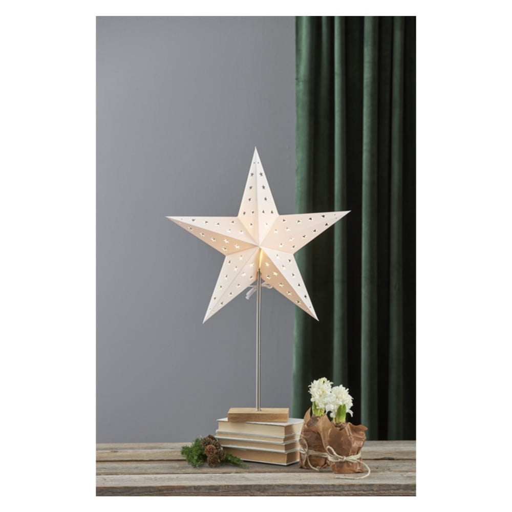 Bílá světelná dekorace Star Trading Star, výška 65 cm