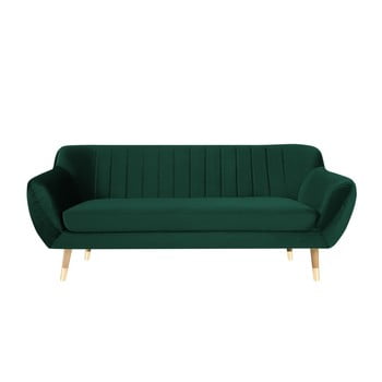Canapea cu 3 locuri Mazzini Sofas Benito, verde închis