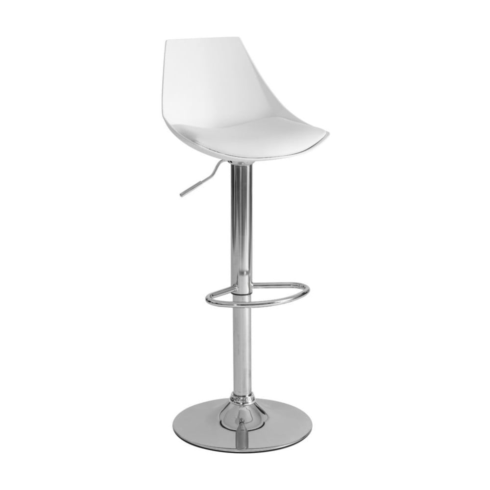 Bílé barové židle s nastavitelnou výškou z imitace kůže v sadě 2 ks (výška sedáku 56,5 cm) – Casa Selección