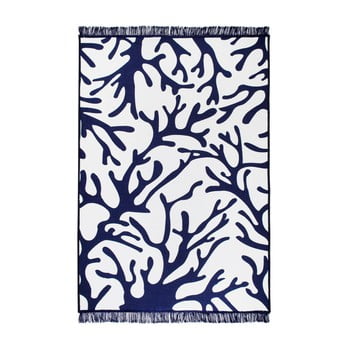 Covor reversibil Coral Reef, 140 x 215 cm, alb-albastru