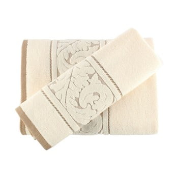 Set 2 prosoape din bumbac sultan, crem