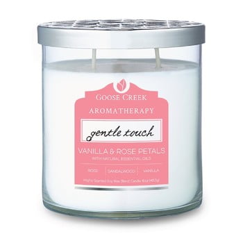 Lumânare parfumată în recipient de sticlă Goose Creek Vanilla & Rose Petals, 60 ore de ardere