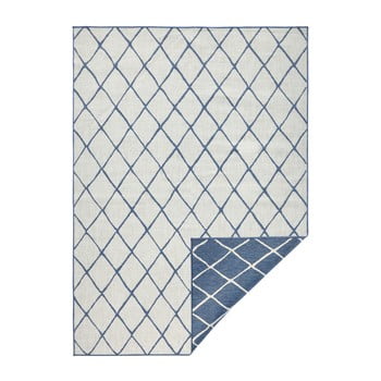 Covor reversibil adecvat interior/exterior bougari malaga, 160 x 230 cm, albastru-crem