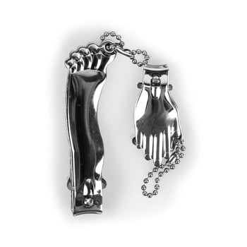 Set 2 unghiere kikkerland carbon foot and hand, negru-argintiu