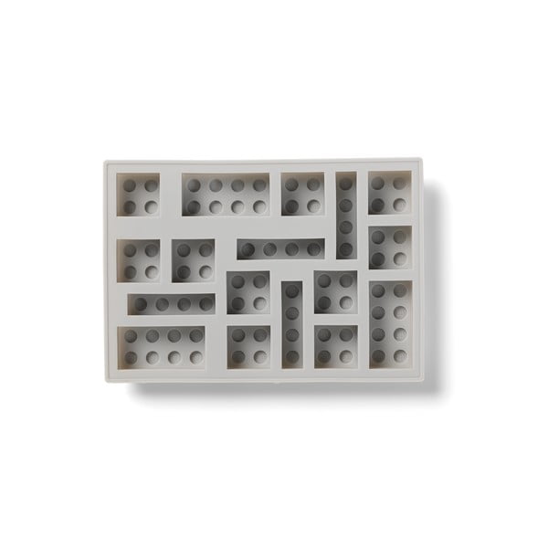 Šedá silikonová forma na led ve tvaru dílků LEGO®
