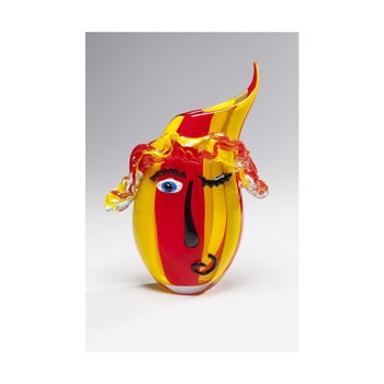 Vază din sticlă Kare Design Face Twinkle, înălțime 40 cm