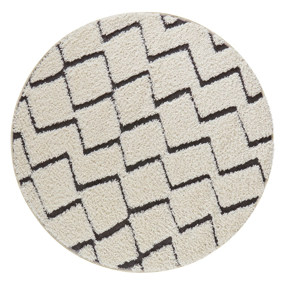 Béžovo-černý koberec Mint Rugs Handira, ⌀ 160 cm