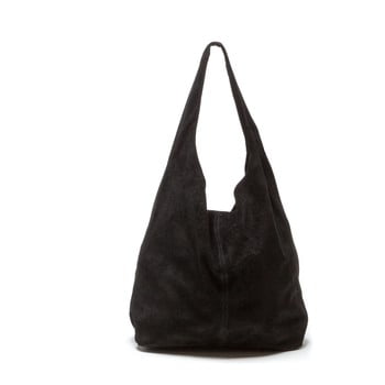 Geantă de piele roberta m perlita, negru