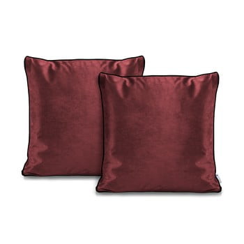 Set 2 fețe de pernă decoking rimavelvet maroon, 45 x 45 cm, roșu închis