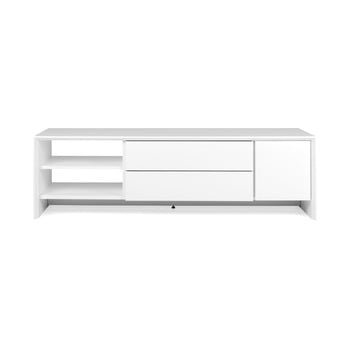 Masă TV cu o ușă, 2 sertare și 2 rafturi Tenzo Profil, alb imagine