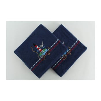 Set 2 prosoape din bumbac marina dark blue denis, 50 x 90 cm