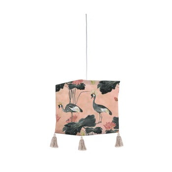 Lustră cu abajur textil madre selva flores y gruas