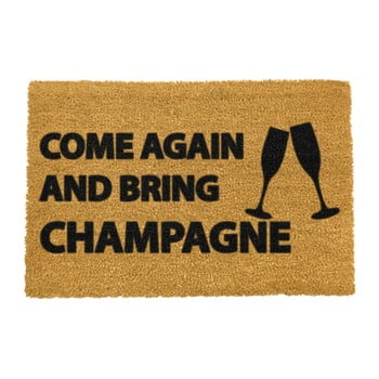 Covoraș intrare din fibre de cocos artsy doormats come again & bring champagne, 40 x 60 cm