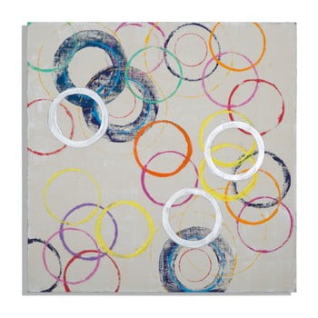 Tablou pictat manual mauro ferretti round, 80 x 80 cm