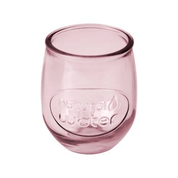 Pahar din sticlă reciclată Ego Dekor Water, 400 ml, roz deschis imagine