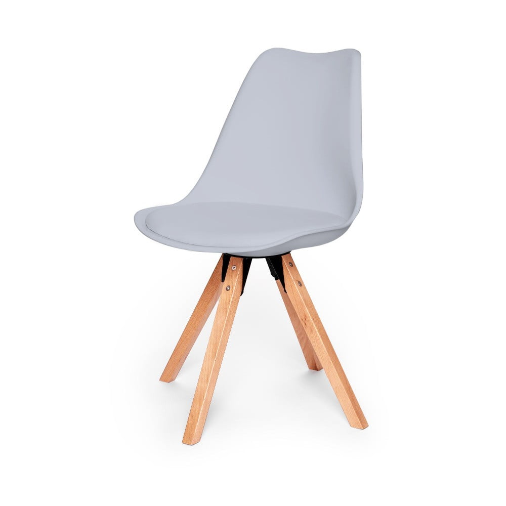 Sada 2 šedých židlí s podnožím z bukového dřeva Bonami Essentials Gina