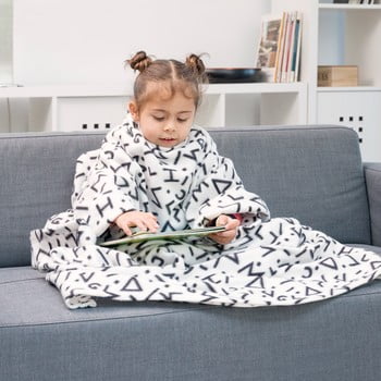 Pătură cu mâneci pentru copii innovagoods snug symbols kangoo, alb