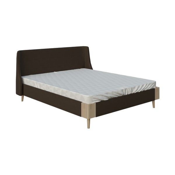 Hnědá dvoulůžková postel ProSpánek Lagom Side Soft, 140 x 200 cm